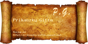Prikaszky Gitta névjegykártya